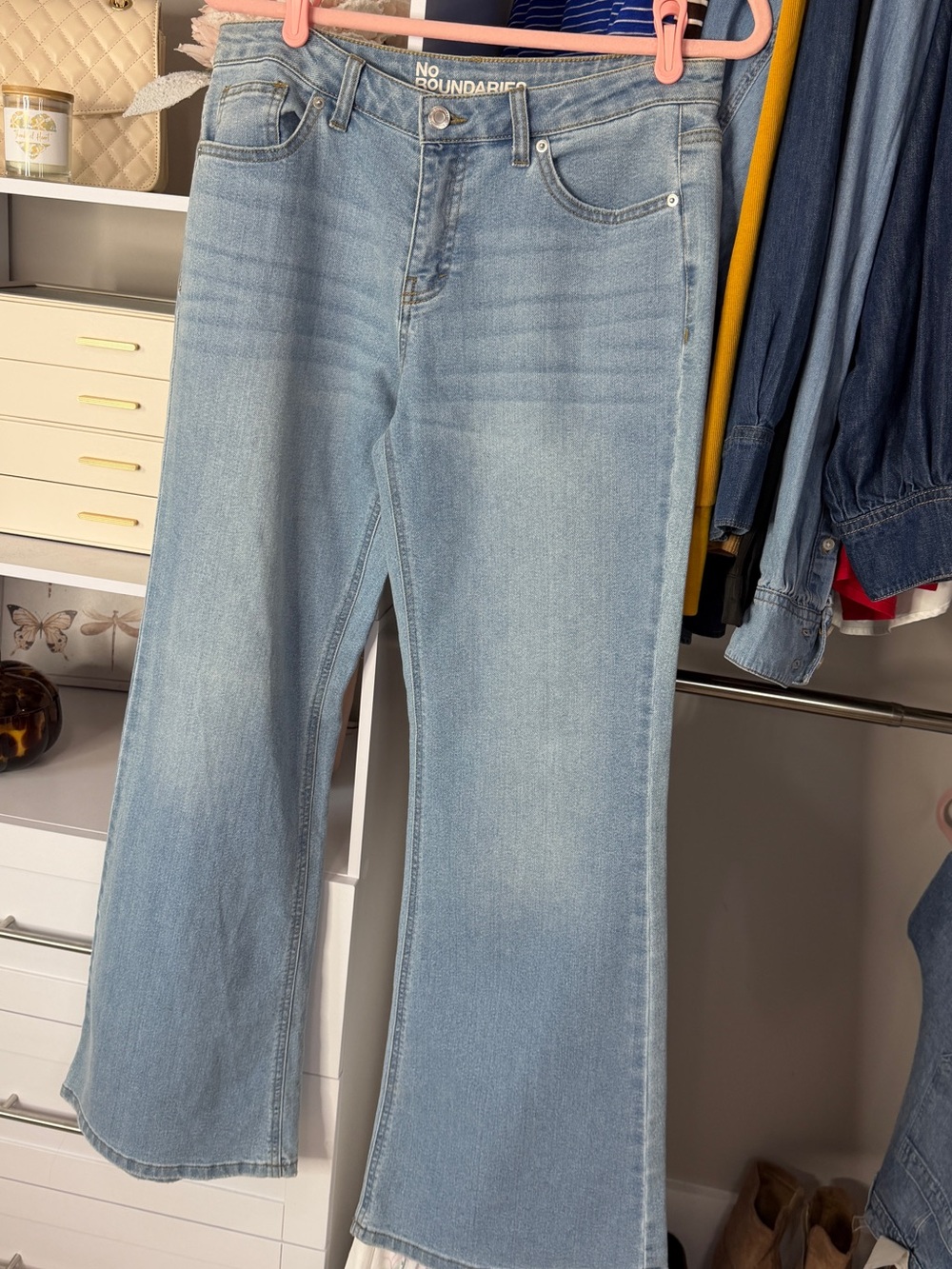 No Boundaries Light Blue Wide-Leg Flare Jeans